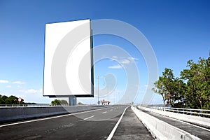 Blank billboard or road sign