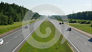 Blank billboard or road sign on the highway timelaps