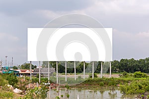 Blank billboard on the sideway in the park. image for copy space, advertisement, text and object.