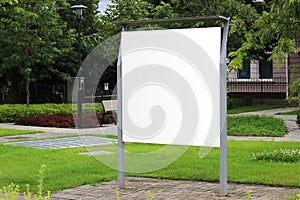Blank billboard sign mockup in the urban environment, empty space to display advertising campaign mock up template