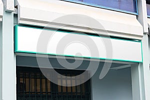 Blank billboard sign mockup in the urban environment, empty space to display store name mock up template