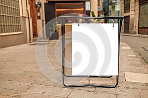 Blank billboard sign mockup in the urban environment, empty space to display your advertising or branding campaign