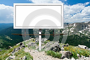 Blank Billboard Sign in Outdoor Wilderness