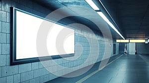 Blank Billboard in a Subway Underpass