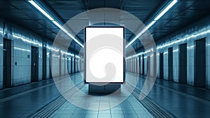 A Blank Billboard in a Subway Underpass