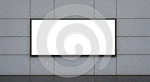 Blank Billboard Mockup on Modern Tiled Wall