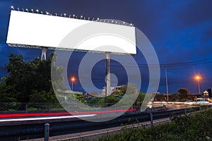 Blank billboard at twilight time ready for new advertisement