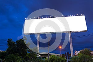 Blank billboard at twilight time ready for new advertisement