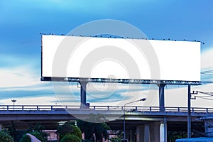 Blank billboard at twilight time ready for new advertisement