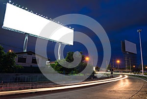 Blank billboard at twilight time ready for new advertisement