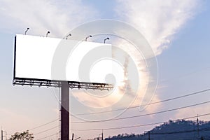 Blank billboard at twilight time ready for new advertisement