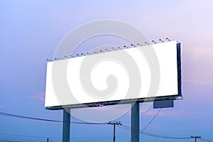 Blank billboard at twilight time ready for new advertisement