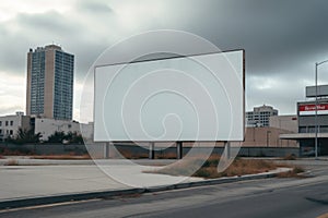 Blank Billboard in Urban Decay