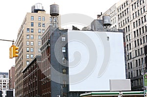 Blank billboards in downtown New York City