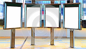 Blank billboards inside a shopping mall photo