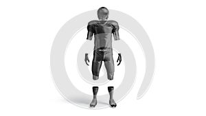 Blank black american football uniform mockup, looped rotation