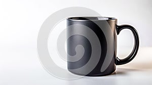 A blank black coffee mug for mock up. AI generated Illustration