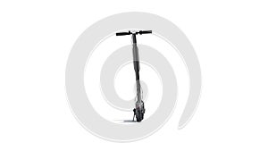 Blank black electric scooter with banner mockup, looped rotation