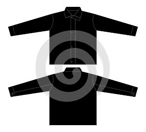 Blank Black Jacket With Hidden Placket Zipper Template Vector