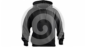 Blank black male hoodie sweatshirt long sleeve with clipping path Illustration AI Generative