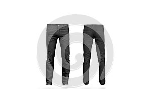 Blank black mens pants mock up, isolated