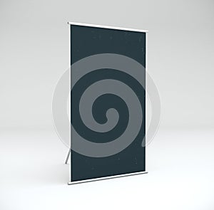 Blank black poster in room