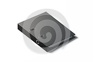 Blank black ring binder design mockup, 3d rendering.