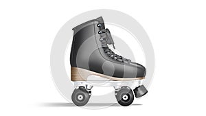 Blank black roller skates with wheels mock up, looped rotation