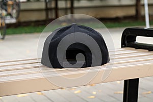 Blank black snapback hat cap flat visor with black color