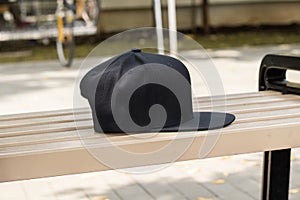 Blank black snapback hat cap flat visor with black color