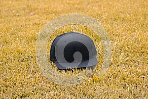 Blank black snapback hat cap flat visor with black color