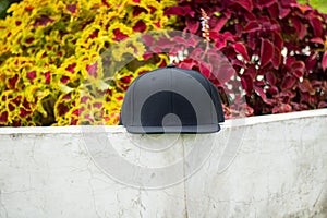 Blank black snapback hat cap flat visor with black color