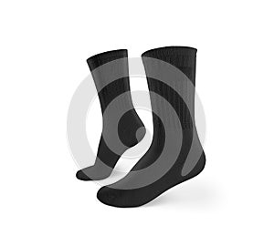 Blank black socks design mockup, isolated, clipping path.