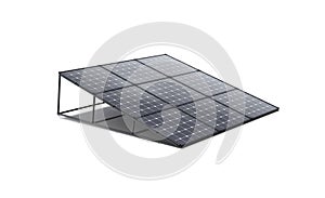 Blank black solar panel roof-mounted mock up, side view