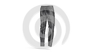 Blank black sport pants mock up, looped rotation