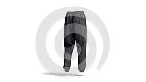 Blank black sport sweatpants mock up, looped rotation