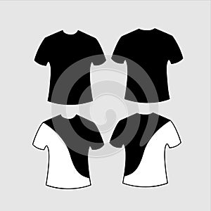 Blank black t-shirt mockup template, front and back view, isolated on plain white t-shirt mockup. Sweatshirt sweatshirt design