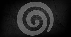 Blank black texture surface background, dark corners