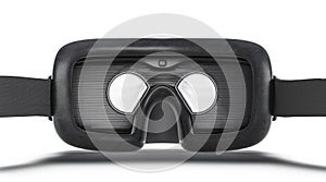 Blank black virtual reality goggles mockup, back view