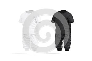 Blank black and white baby suit mock up, side view