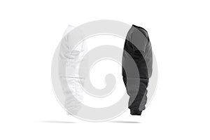 Blank black and white baby suit mockup, profile view