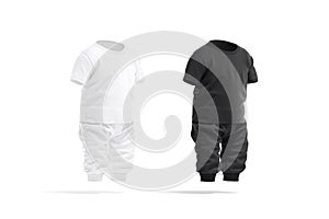 Blank black and white baby suit mockup, side view