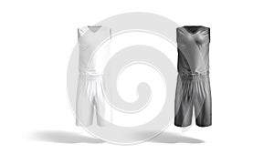 Blank black and white basketball uniform mockup, looped rotation