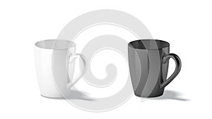 Blank black and white ceramic henley mug mockup, looped rotation