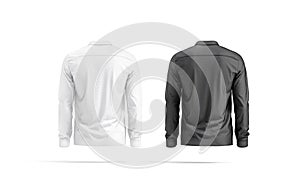 Blank black and white classic shirt mockup set, back view