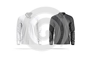 Blank black and white classic shirt mockup set, front view