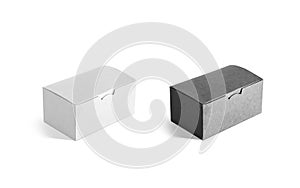 Blank black and white closed craft box mock up, isolated