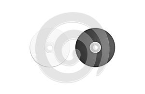 Blank black and white compact disk mockup set, isolated,