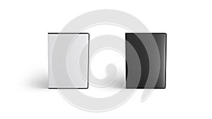 Blank black and white dvd disk case mockup, looped rotation
