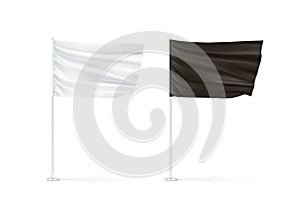 Vuoto bianco e nero bandiera impostato agitando 